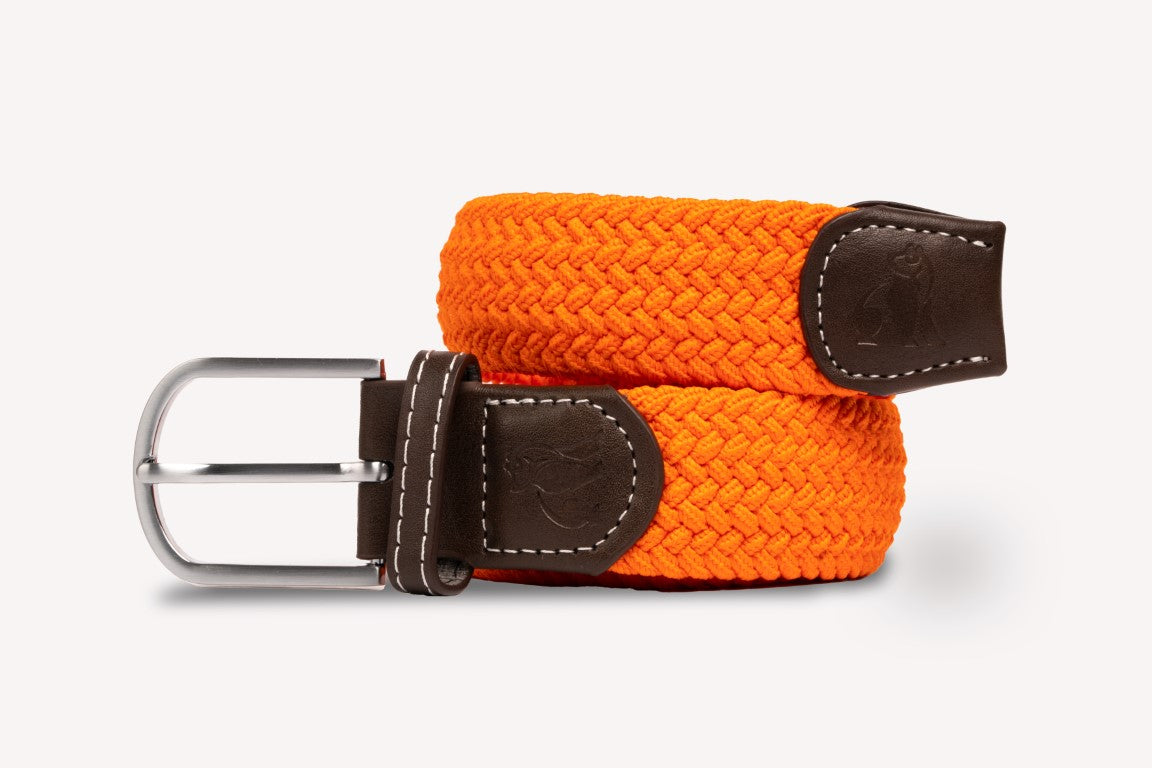 Bright orange recycled woven belt