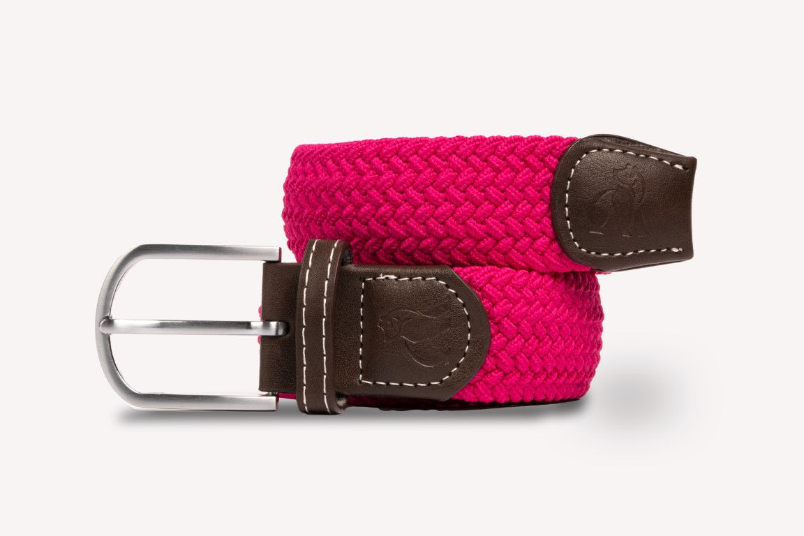 Rich pink recycled woven belt